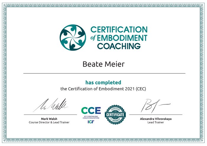 Zertifikat Embodiment Coaching